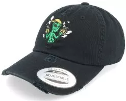 Thug Alien With Guns Black Destroyed Dad Cap - Abducted