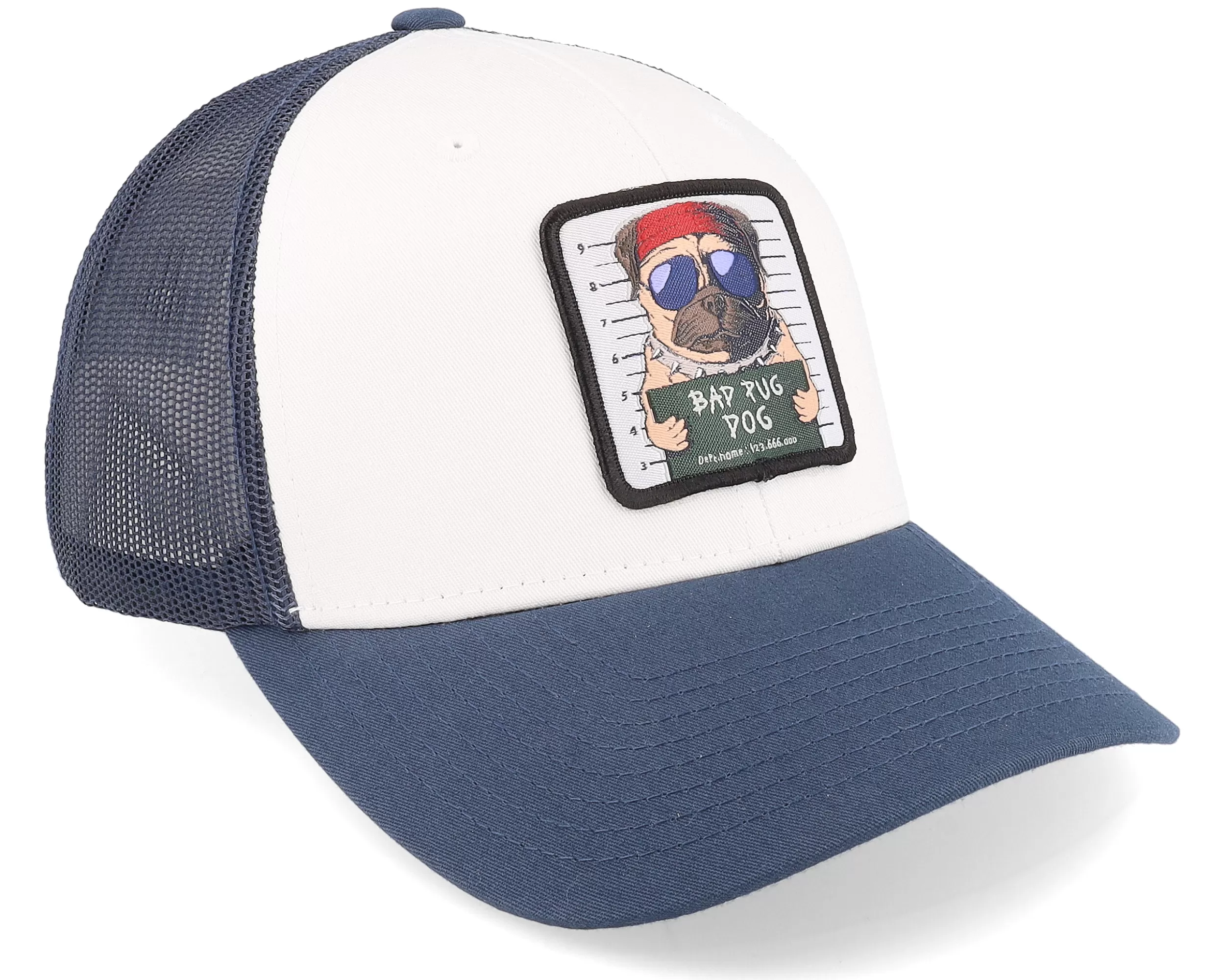 Bad Pug Dog Navy/White Trucker - Iconic 2 Bad Pug Dog Navy/White Trucker - Iconic - Image 2