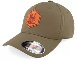 Bearded Viking Helmet Olive Flexfit Wooly Combed - Vikings
