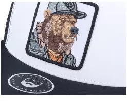 Bear Cap Man Classic White/Black A-frame Trucker - Bearded Man -Fashion Hat Online OB3001630 6