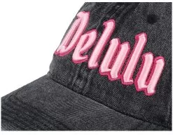 3d Delulu Washed Black Denim Dad Cap - Delulu -Fashion Hat Online OB3001906 6